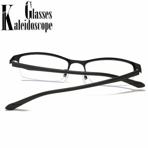 Women Half frame Finished Myopia Glasses Lady Anti-blue light Prescription glasses Men Business Nearsighted Eyewear -1.5-2.0-2.5