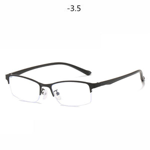 Women Half frame Finished Myopia Glasses Lady Anti-blue light Prescription glasses Men Business Nearsighted Eyewear -1.5-2.0-2.5