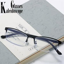 Carica l&#39;immagine nel visualizzatore di Gallery, Women Half frame Finished Myopia Glasses Lady Anti-blue light Prescription glasses Men Business Nearsighted Eyewear -1.5-2.0-2.5