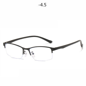 Women Half frame Finished Myopia Glasses Lady Anti-blue light Prescription glasses Men Business Nearsighted Eyewear -1.5-2.0-2.5