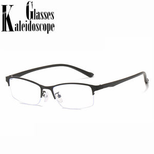 Women Half frame Finished Myopia Glasses Lady Anti-blue light Prescription glasses Men Business Nearsighted Eyewear -1.5-2.0-2.5