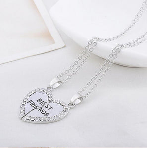 Women Jewelry Women Fashion Charming Splice Heart Pendant Best Friend Letter Necklace Gifts 1 Pair 2 Colors