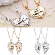 Carica l&#39;immagine nel visualizzatore di Gallery, Women Jewelry Women Fashion Charming Splice Heart Pendant Best Friend Letter Necklace Gifts 1 Pair 2 Colors