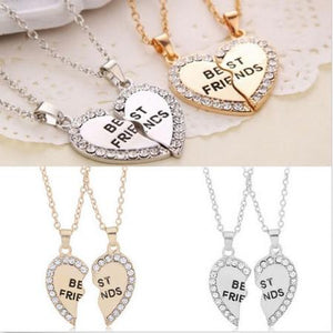 Women Jewelry Women Fashion Charming Splice Heart Pendant Best Friend Letter Necklace Gifts 1 Pair 2 Colors