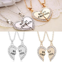 Carica l&#39;immagine nel visualizzatore di Gallery, Women Jewelry Women Fashion Charming Splice Heart Pendant Best Friend Letter Necklace Gifts 1 Pair 2 Colors