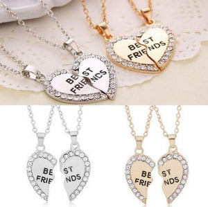 Women Jewelry Women Fashion Charming Splice Heart Pendant Best Friend Letter Necklace Gifts 1 Pair 2 Colors