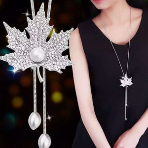 Women Long Necklace Collier Femme 2018 Fashion Silver Color Crystal Snowflake Necklaces & Pendants Sweater Collar Mujer Jewelry