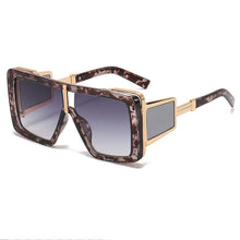 Carica l&#39;immagine nel visualizzatore di Gallery, Occhiali da sole oversize trasparenti di marca da donna 2023 Occhiali da sole da uomo Steampunk con montatura grande per guida di auto da uomo 
