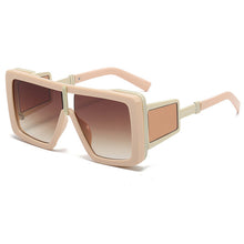 Carica l&#39;immagine nel visualizzatore di Gallery, Occhiali da sole oversize trasparenti di marca da donna 2023 Occhiali da sole da uomo Steampunk con montatura grande per guida di auto da uomo 