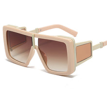 Carica l&#39;immagine nel visualizzatore di Gallery, Occhiali da sole oversize trasparenti di marca da donna 2023 Occhiali da sole da uomo Steampunk con montatura grande per guida di auto da uomo 