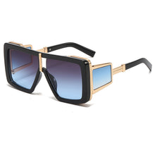 Carica l&#39;immagine nel visualizzatore di Gallery, Occhiali da sole oversize trasparenti di marca da donna 2023 Occhiali da sole da uomo Steampunk con montatura grande per guida di auto da uomo 