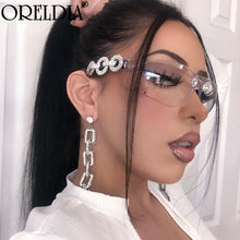 Load image into Gallery viewer, Women  Diamond Sunglasses Y2K Style Sun Glasses Rhinestone Rimless Shield Goggles Eyewear Men Female Eyeglasses UV400