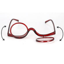 Load image into Gallery viewer, Women Makeup Reading Glasses Rotatable Magnifying Flip Make Up Eyeglasses Presbyopic Eyewear Diopter +1 +1.5 +2.0 +2.5 +3.0 +3.5