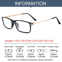 Load image into Gallery viewer, Women Men +10~+40 Vision Care Ultralight Far Sight Eyewear Reading Glasses Anti Blue-ray Presbyopic Eyeglasses