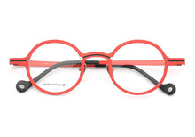 Carica l&#39;immagine nel visualizzatore di Gallery, Women Men Basic Nerd Round Full-Rim Pure Titanium Prescription Lightweight Double-bridge Eyeglass Frames Orange Red