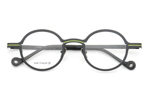 Women Men Basic Nerd Round Full-Rim Pure Titanium Prescription Lightweight Double-bridge Eyeglass Frames Orange Red
