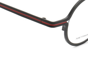 Women Men Basic Nerd Round Full-Rim Pure Titanium Prescription Lightweight Double-bridge Eyeglass Frames Orange Red