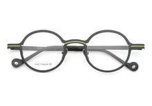 Carica l&#39;immagine nel visualizzatore di Gallery, Women Men Basic Nerd Round Full-Rim Pure Titanium Prescription Lightweight Double-bridge Eyeglass Frames Orange Red