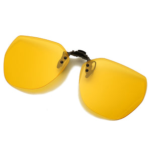 Women Men Clip on Flip up Polarized Lens For Prescription Glasses UV Protection Sunglasses Driving Night Vision Lens
