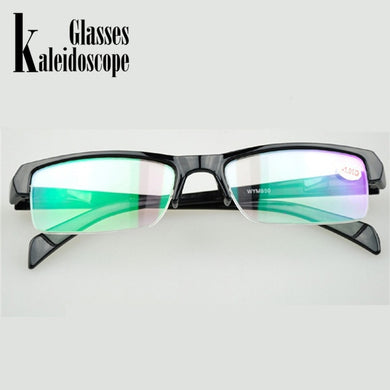Women Men Half Frame Myopia Glasses  Resin  Black Frams Prescription-1.0-1.5-2,5 Eyeglasses Men Minus Lens