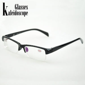 Women Men Half Frame Myopia Glasses  Resin  Black Frams Prescription-1.0-1.5-2,5 Eyeglasses Men Minus Lens