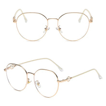 Load image into Gallery viewer, Women Men Metal Frame Ultralight Pearl Eyewear Computer Goggles Anti-UV Blue Rays Glasses Eyeglasses