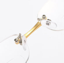 Load image into Gallery viewer, Women Men Rectangle Rimless Al-mg Ultralight Bifocal Reading Glasses +0.75 +1 +1.25 +1.5 +1.75 +2 +2.25 +2.5 +2.75 +3 to +4