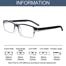 Load image into Gallery viewer, Women Men Resin Lens Ultralight Portable Eyewear Reading Glasses High-definition Presbyopic Eyeglasses