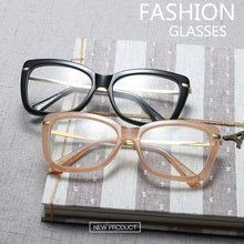 Carica l&#39;immagine nel visualizzatore di Gallery, Women Metal Legs Designer Optical Eyeglasses Prescription Acetate Rim Spectacles for Women Eyewear Glasses Frame Fashion Styles