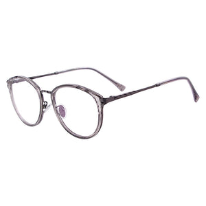 Women Metal Plastic Fashion Eyeglasses Round Vintage Glasses Frame For Prescription Lenses Myopia Reading Progressive