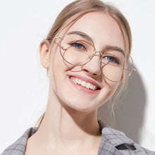 Load image into Gallery viewer, Women Metal Sunglass Eyewear Accessories Oversized  Frames Round Frame Clear lens Women&#39;s Glasses Eyeglasses Femme
