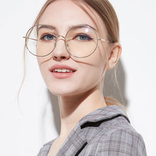 Load image into Gallery viewer, Women Metal Sunglass Eyewear Accessories Oversized  Frames Round Frame Clear lens Women&#39;s Glasses Eyeglasses Femme