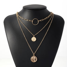 Load image into Gallery viewer, Women Multilayer Choker Horn Long Crescent Moon Pendant Chain Necklace Chain Bohemia Jewelry