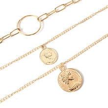 Load image into Gallery viewer, Women Multilayer Choker Horn Long Crescent Moon Pendant Chain Necklace Chain Bohemia Jewelry
