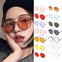 Load image into Gallery viewer, Women Ocean Yellow Red Round Sun Glasses Mirror Retro Ladies  Small Sunglasses Women Brand Designer Oculos