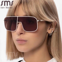 Load image into Gallery viewer, Women Oversized Sunglasses One Piece Sun Glasses Men UV400 Gradient Goggle Shades Eyewear Punk Gafas De Sol