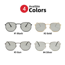 Carica l'immagine nel visualizzatore di Gallery, Women Photochromic Sunglasses Polarized Men Color Changing Sunglasses Ladies Fashion Oval Driving Metal Shades
