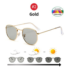 Carica l'immagine nel visualizzatore di Gallery, Women Photochromic Sunglasses Polarized Men Color Changing Sunglasses Ladies Fashion Oval Driving Metal Shades