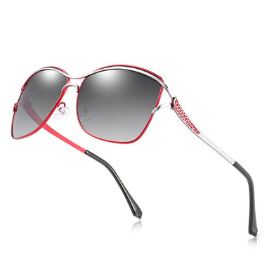 Women Polarized Sunglasses Big Frame Red Purple Sun Glasses Fashionable Classic Gradient Sunglasses Driving Eyewear Brand Design