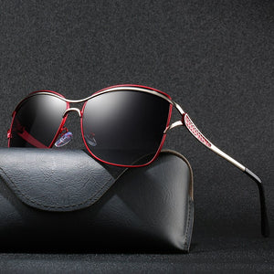 Women Polarized Sunglasses Big Frame Red Purple Sun Glasses Fashionable Classic Gradient Sunglasses Driving Eyewear Brand Design