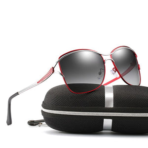 Women Polarized Sunglasses Big Frame Red Purple Sun Glasses Fashionable Classic Gradient Sunglasses Driving Eyewear Brand Design