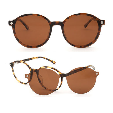 Women Polarized Sunglasses Classic Round 2 in 1 Magnetic Clip On Sunglasses Men Retro Rx Eyeglass Frames Optical clips Eyewear