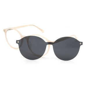 Women Polarized Sunglasses Classic Round 2 in 1 Magnetic Clip On Sunglasses Men Retro Rx Eyeglass Frames Optical clips Eyewear