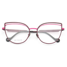Load image into Gallery viewer, Women Pure Titanium Cat-eye eyeglass frames women Thin Retro Metal glasses Butterfly Full-Rim Lightweight Fashion eyeglasses