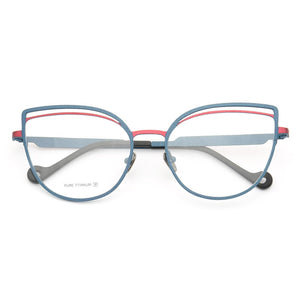 Women Pure Titanium Cat-eye eyeglass frames women Thin Retro Metal glasses Butterfly Full-Rim Lightweight Fashion eyeglasses