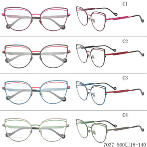 Women Pure Titanium Cat-eye eyeglass frames women Thin Retro Metal glasses Butterfly Full-Rim Lightweight Fashion eyeglasses