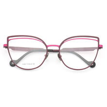 Load image into Gallery viewer, Women Pure Titanium Cat-eye eyeglass frames women Thin Retro Metal glasses Butterfly Full-Rim Lightweight Fashion eyeglasses
