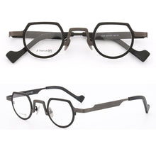 Load image into Gallery viewer, Women Pure Titanium Glasses Frame Men Round Eyeglasses Frames Optical Vintage Retro Premium Prescription Eyeglass Frames Gold