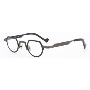 Women Pure Titanium Glasses Frame Men Round Eyeglasses Frames Optical Vintage Retro Premium Prescription Eyeglass Frames Gold