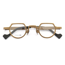 Load image into Gallery viewer, Women Pure Titanium Glasses Frame Men Round Eyeglasses Frames Optical Vintage Retro Premium Prescription Eyeglass Frames Gold